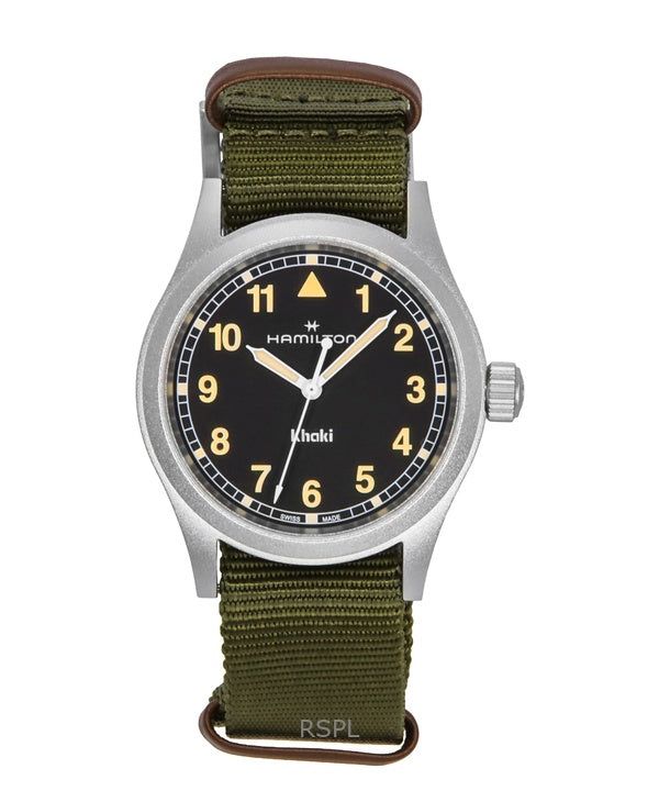 Immagine di Hamilton Khaki Field Textile Strap Black Dial Quartz H69401930 Unisex Watch 1