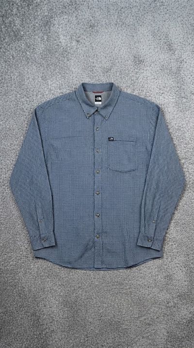 The North Face camicia manica lunga check blu bianca XL