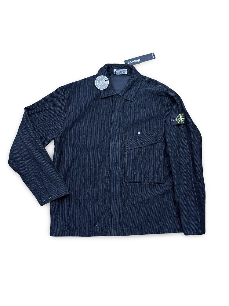 Stone Island Black Wrinkled Corduroy 500-TC Overshirt
