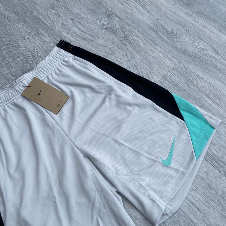Nike Strike Dri Fit Slim Training Football T-Shirt Top Shorts Set Grey/Turquoise 7