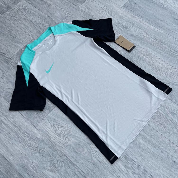 Nike Strike Dri Fit Slim Training Football T-Shirt Top Shorts Set Grey/Turquoise 2