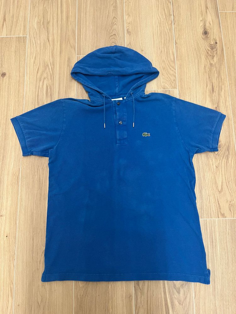 Lacoste Blue Short Sleeve Hooded Polo Shirt image 1