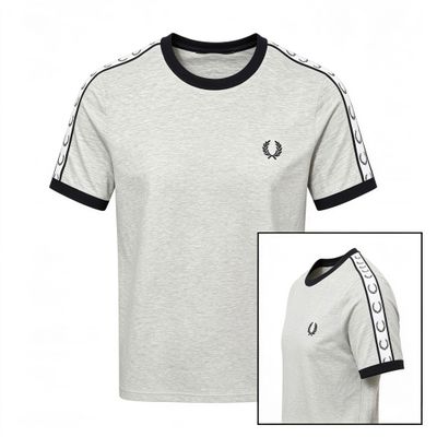 Fred Perry Taped Ringer T Shirt - Grey