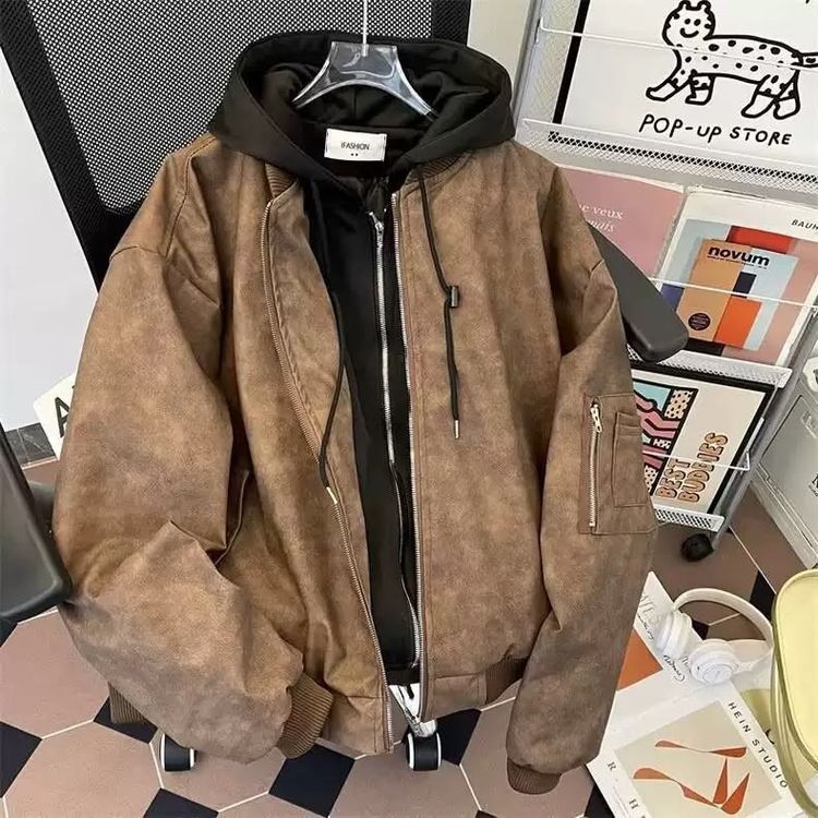 Other Brown Jacket With Black Hoodie product image