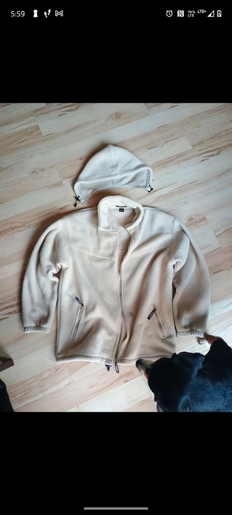 Cream Cream Fleece Jacket With Matching Hat product image
