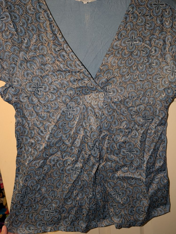 Next Blue Paisley Patterned Blouse size 10 obraz 1