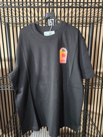 B132 Casablanca Gradient Arch Logo Black Tee Brand New