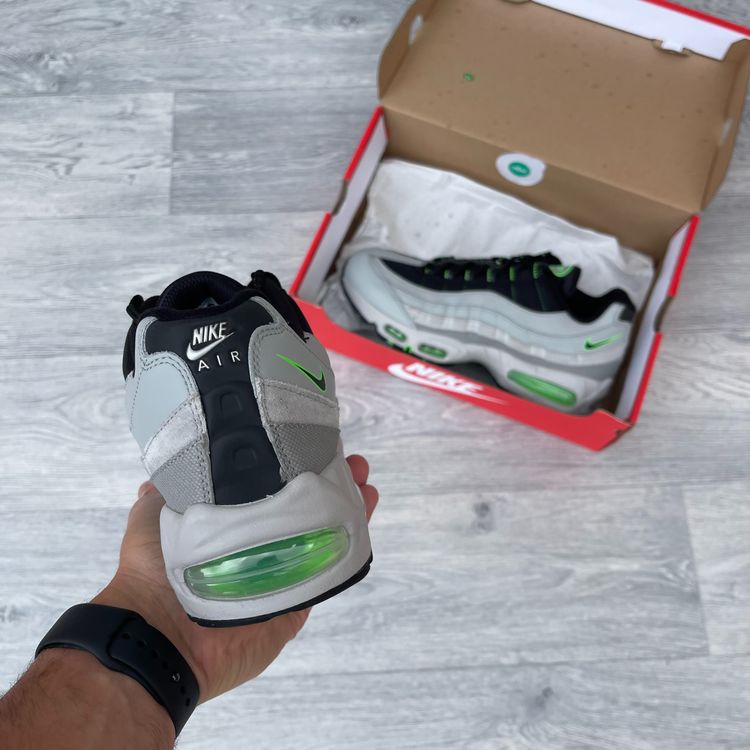 Nike Air Max 95 Big Bubble 'Racing Pack' Trainers - Light Smoke Grey/Neon Strike 4
