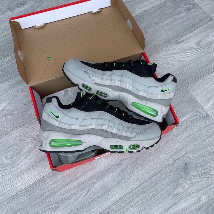 Nike Air Max 95 Big Bubble 'Racing Pack' Trainers - Light Smoke Grey/Neon Strike 5