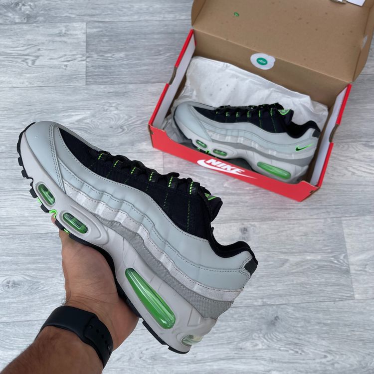 Nike Air Max 95 Big Bubble 'Racing Pack' Trainers - Light Smoke Grey/Neon Strike 3