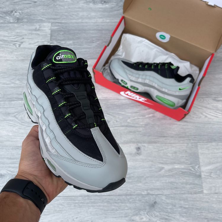 Nike Air Max 95 Big Bubble 'Racing Pack' Trainers - Light Smoke Grey/Neon Strike 2