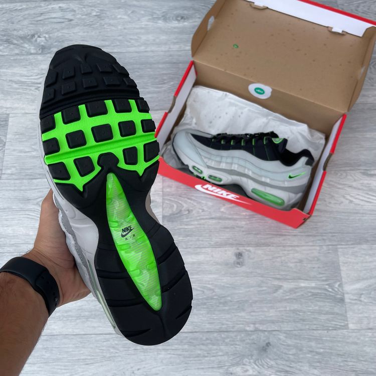 Nike Air Max 95 Big Bubble 'Racing Pack' Trainers - Light Smoke Grey/Neon Strike 8