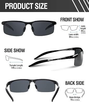 Black Sports Sunglasses image 2