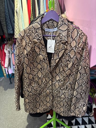 Bershka Snakeskin Patterned Blazer