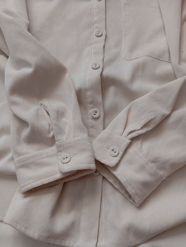 Stradivarius Beige Corduroy Shirt 3