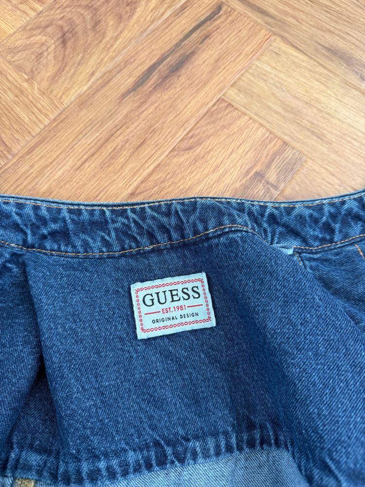 Guess Cropped Denim Military Jacket (S) 8