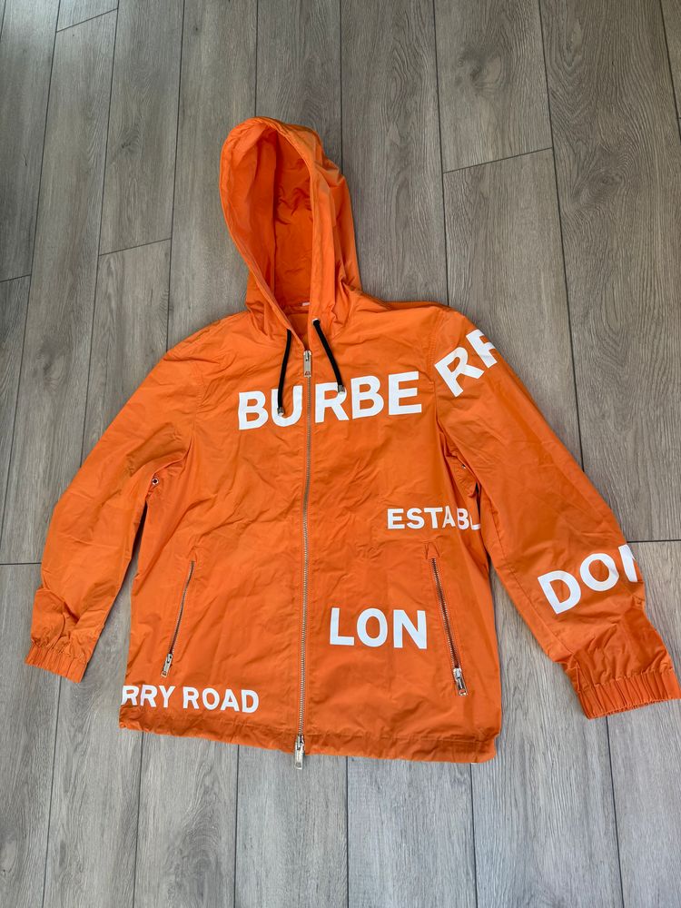 Orange Hooded Jacket With White Text RRP 1.1K 