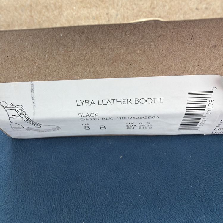 Coach Lyra Black Leather Combat Style Zip/Lace Boots Size 6.5 Uk £325 BNIB image 9
