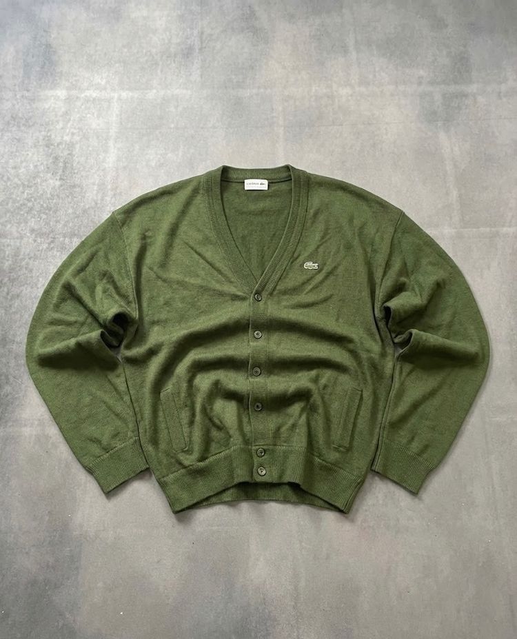 Lacoste Green Cardigan Sweater