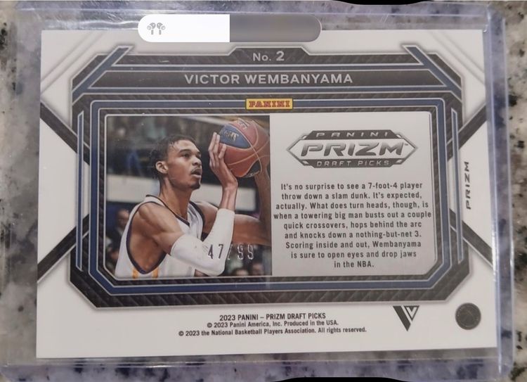 2023-24 Panini Prizm Draft Picks Victor Wembanyama Variation Blue Ice /99  2