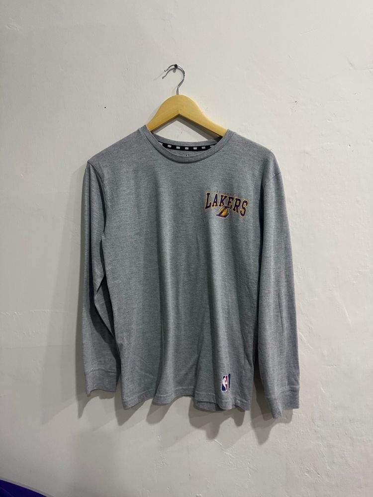 Nba Lakers Grey Long Sleeve Shirt
