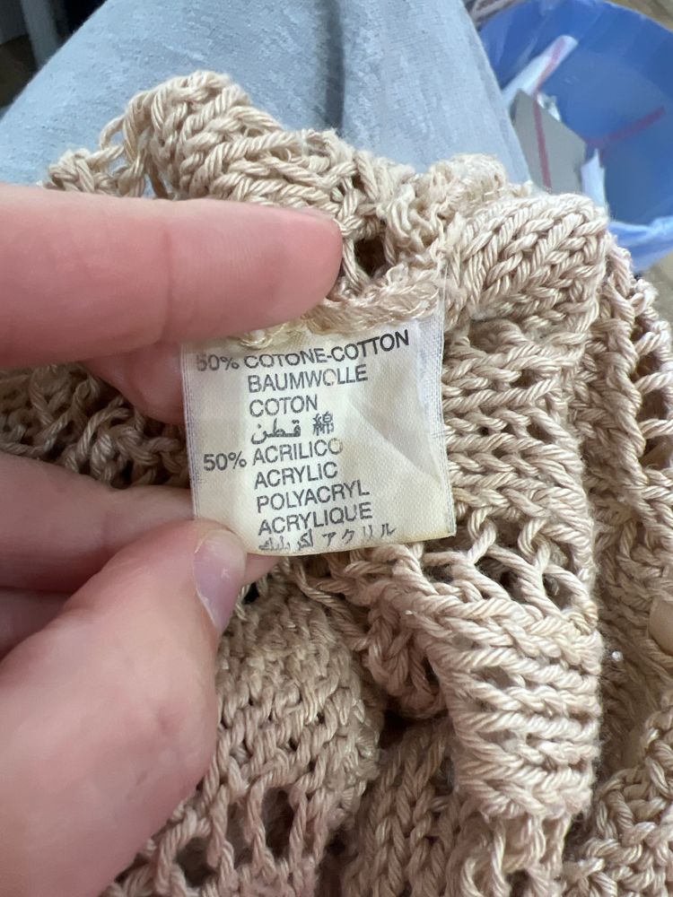 euro trash | small beige crochet cami top image 7