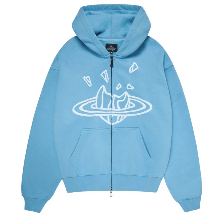 PAIRFECT BROKEN PLANET POWDER BLUE ZIP UP HOODIE product image