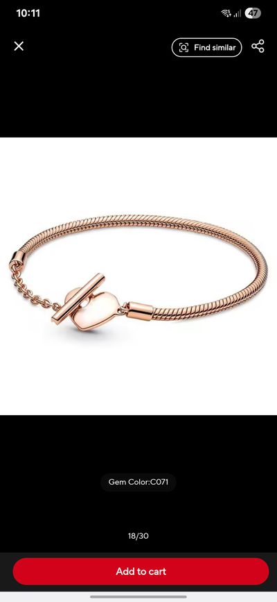 Rose Gold Bracelet With Toggle Clasp