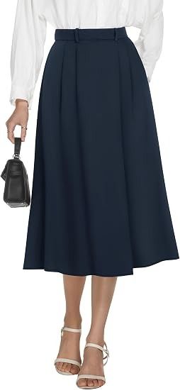 Navy Blue Midi Skirt image 3