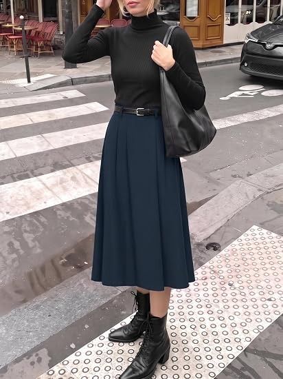Navy Blue Midi Skirt image 1