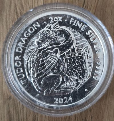 2oz Tudor Dragon 999 Silver Coin