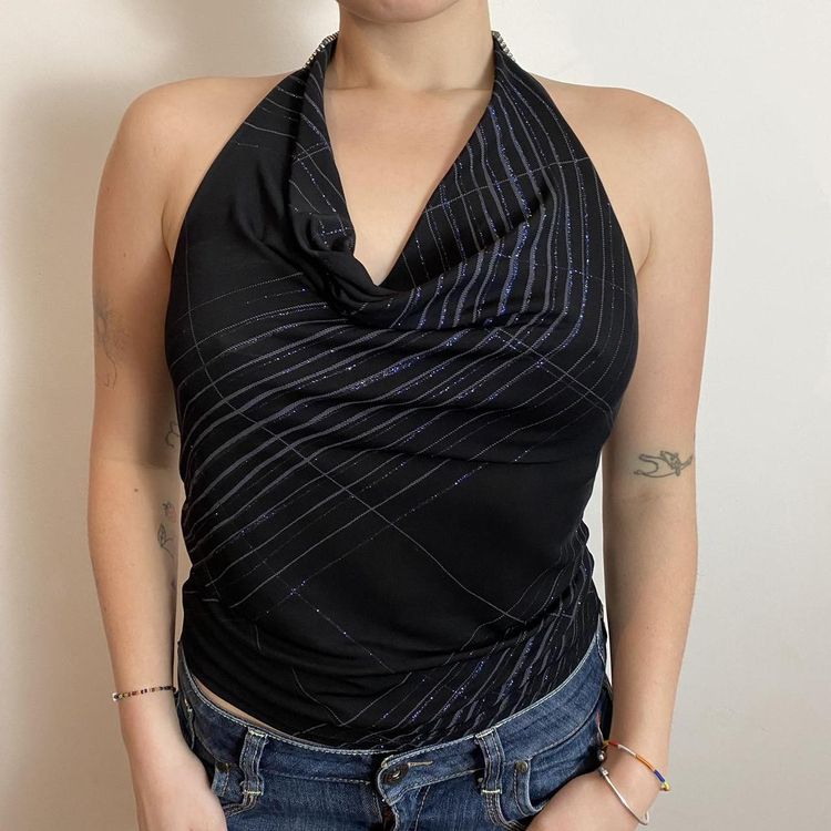 y2k sparkly halterneck top 3