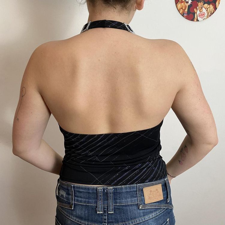 y2k sparkly halterneck top 4
