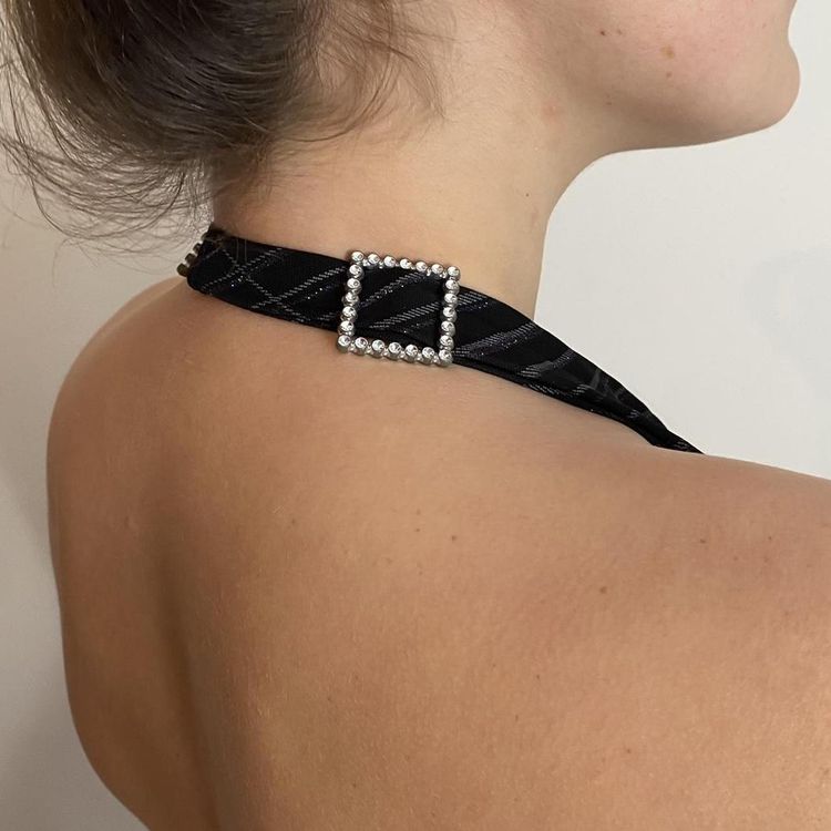 y2k sparkly halterneck top