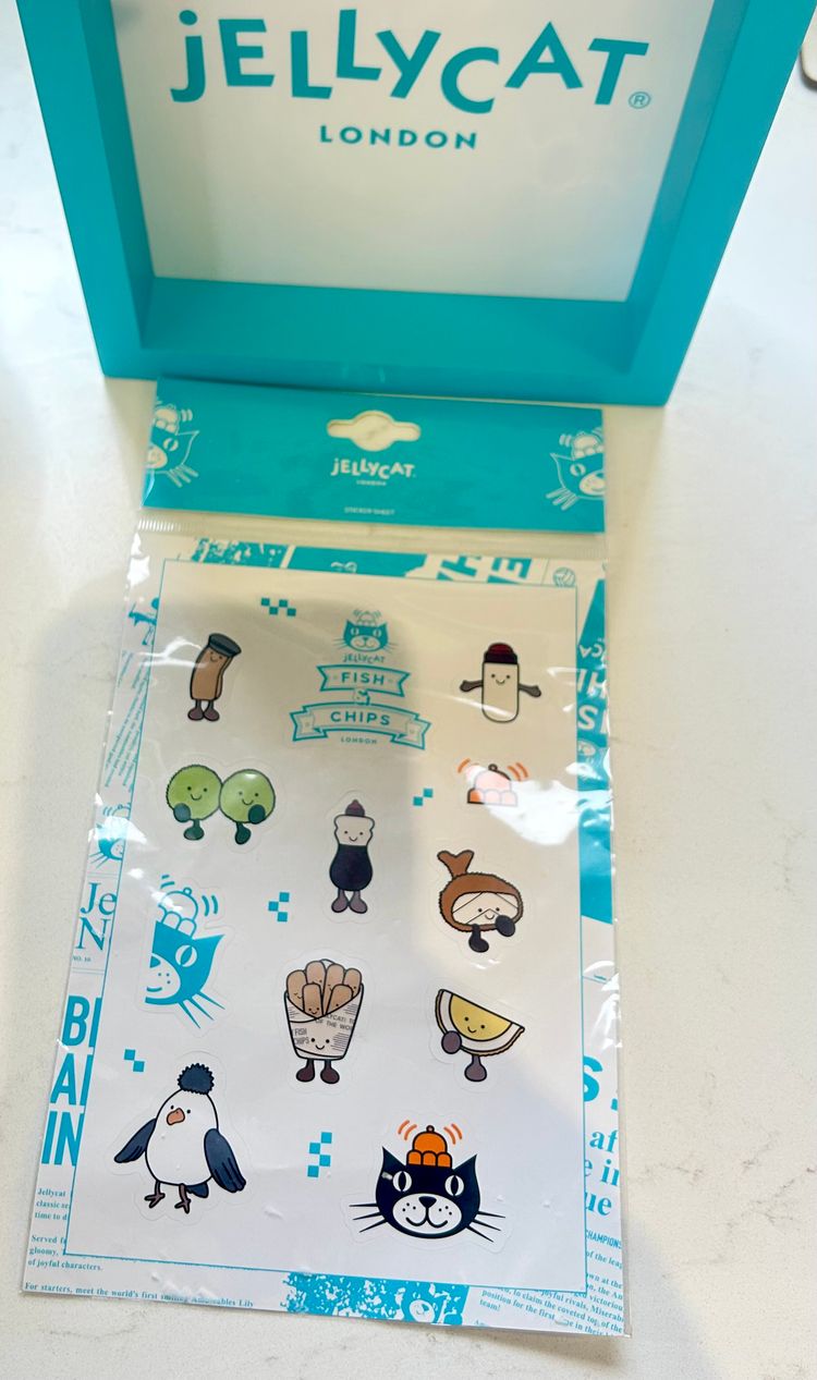 Jellycat fish & chips Sticker Sheet