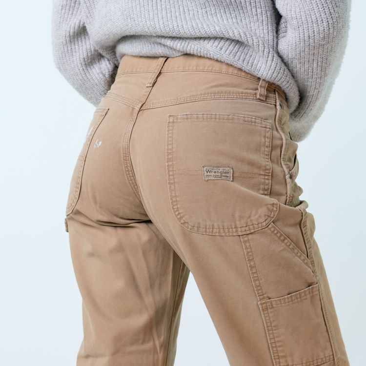 Brown y2ks Wrangler Canvas Carpenter Baggy Jeans Pants (30x32) image 7