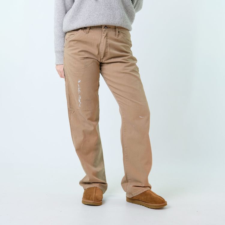 Brown y2ks Wrangler Canvas Carpenter Baggy Jeans Pants (30x32) image 9
