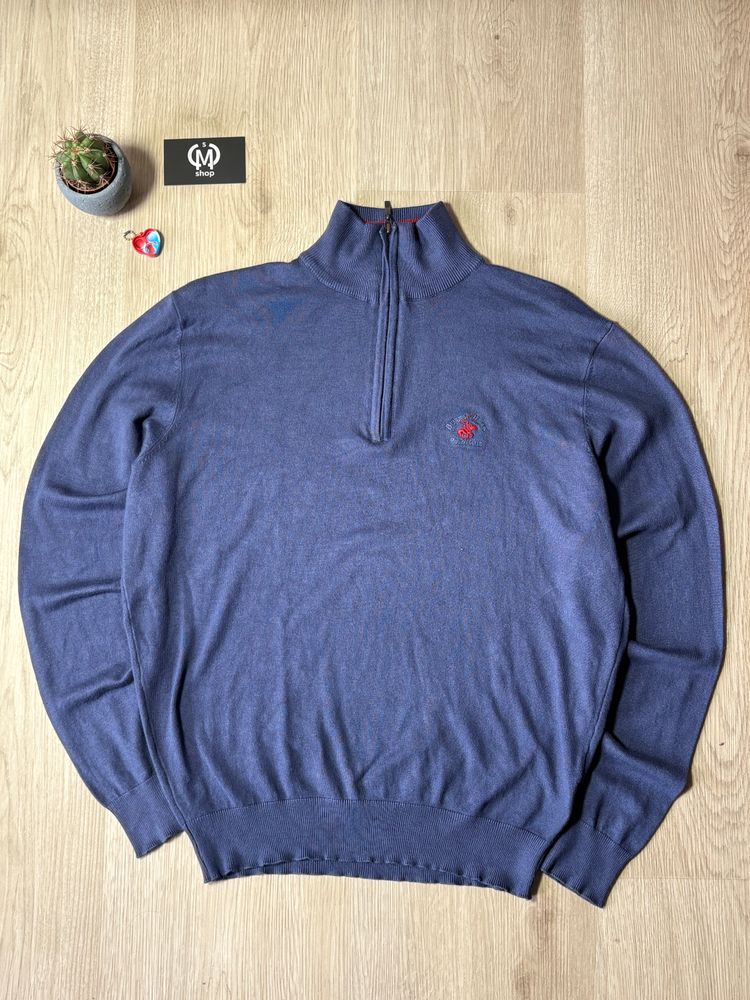 Blue Quarter-Zip Sweater