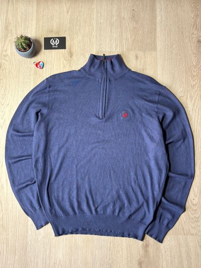Blue Quarter-Zip Sweater