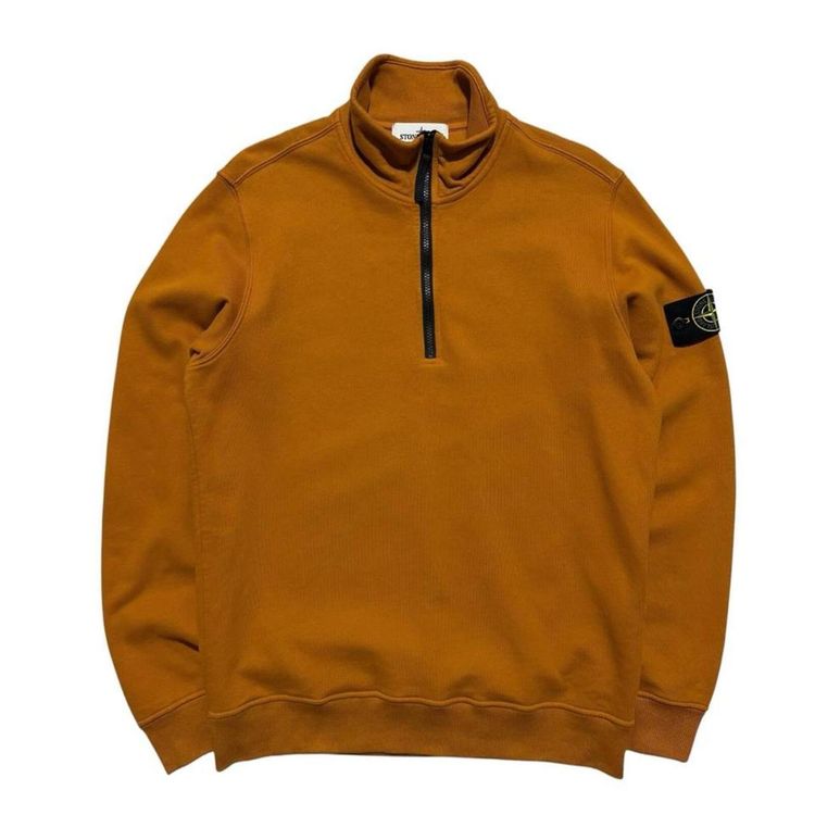 Stone Island Orange Quarter Zip Pullover image 1