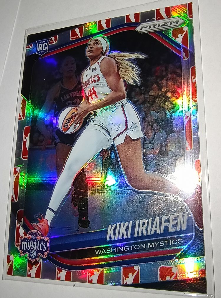Kiki Iriafen (RC)  2025 Panini Prizm Silver Logo WNBA Card #72 