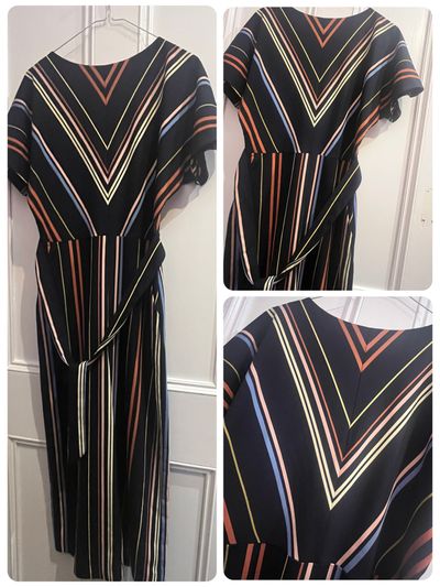 Warehouse stripe jumpsuit