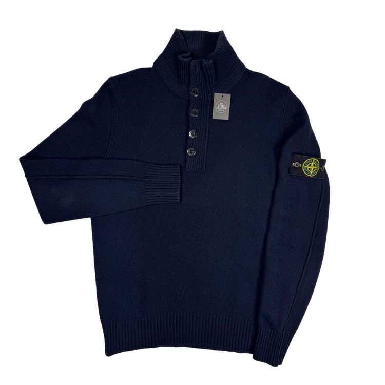 Jersey Half-Zip Stone Island azul marino - talla L obraz 1