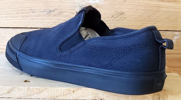 Adidas Nizza Slip on Low Canvas Trainers UK10.5/US11/EU45 EF1184 Triple Black image 4