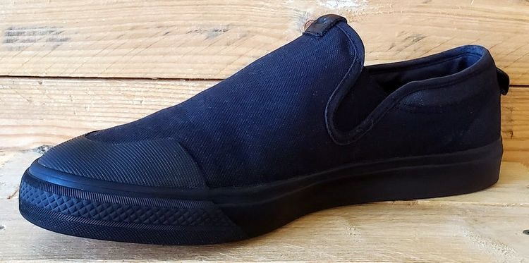 Adidas Nizza Slip on Low Canvas Trainers UK10.5/US11/EU45 EF1184 Triple Black image 3