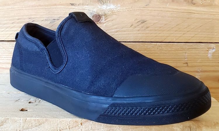 Adidas Nizza Slip on Low Canvas Trainers UK10.5/US11/EU45 EF1184 Triple Black image 11