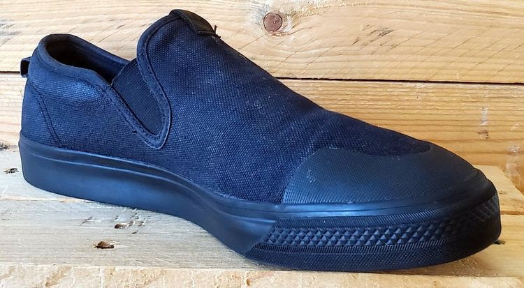 Adidas Nizza Slip on Low Canvas Trainers UK10.5/US11/EU45 EF1184 Triple Black image 12