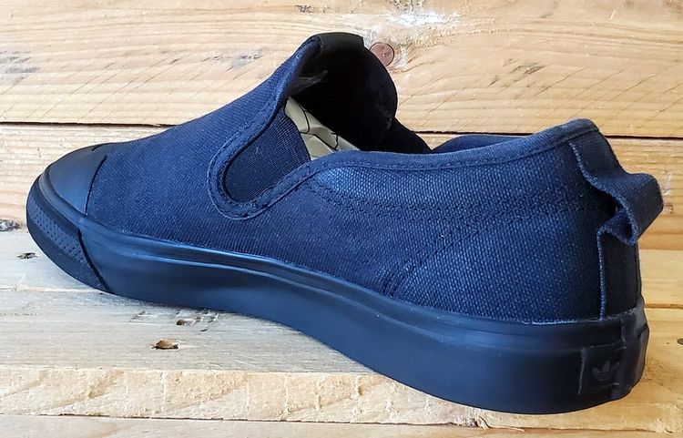 Adidas Nizza Slip on Low Canvas Trainers UK10.5/US11/EU45 EF1184 Triple Black image 9