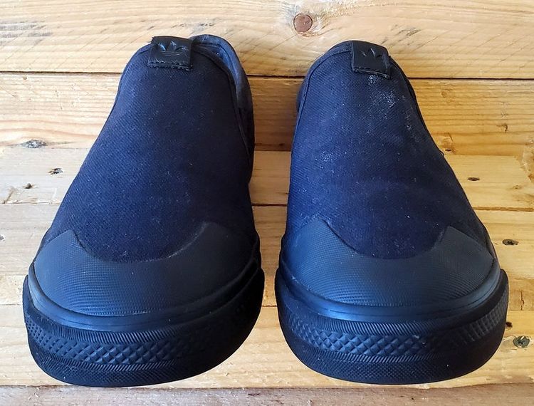 Adidas Nizza Slip on Low Canvas Trainers UK10.5/US11/EU45 EF1184 Triple Black image 8