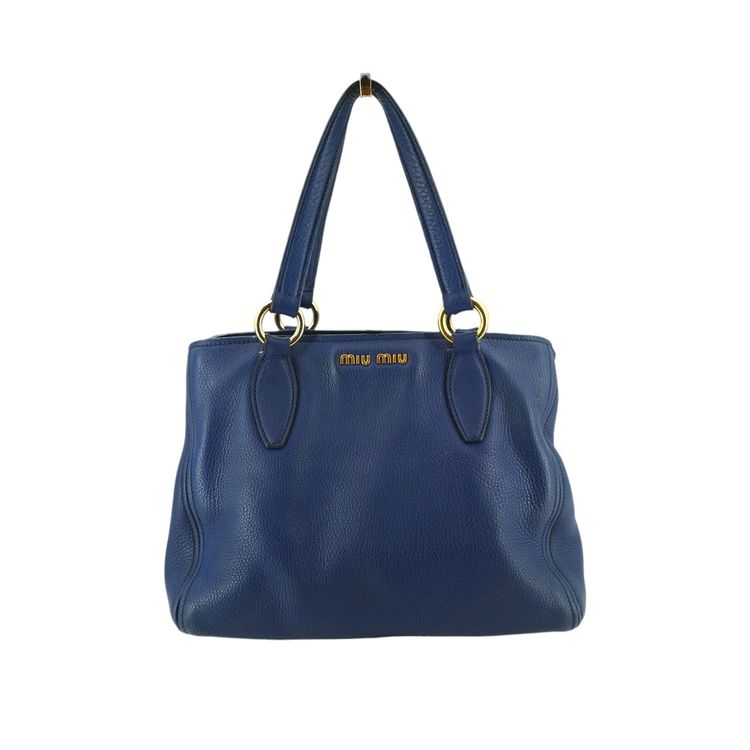 Borsa a tracolla Miu Miu in pelle martellata blu